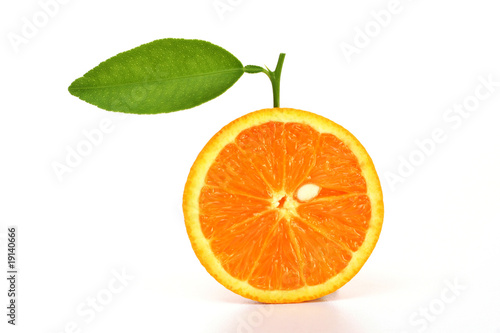 Orange slice on white