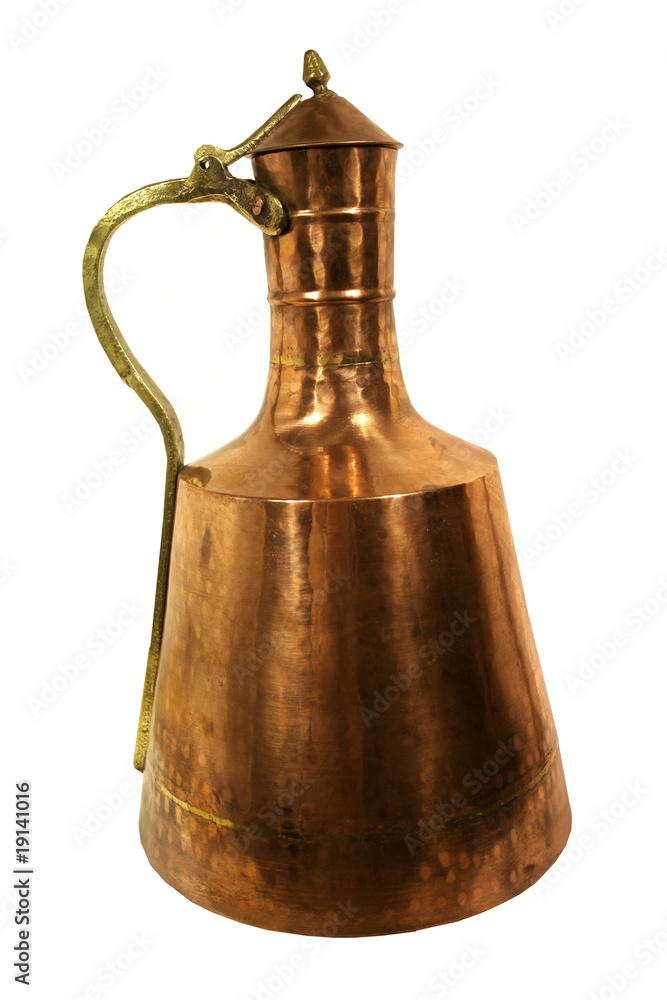traditional turkish pot over white traditional turkish pot over white