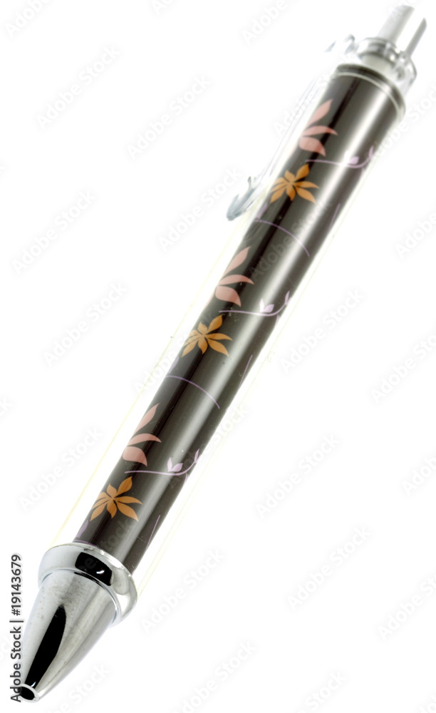 Fototapeta premium stylo fleuri fond blanc