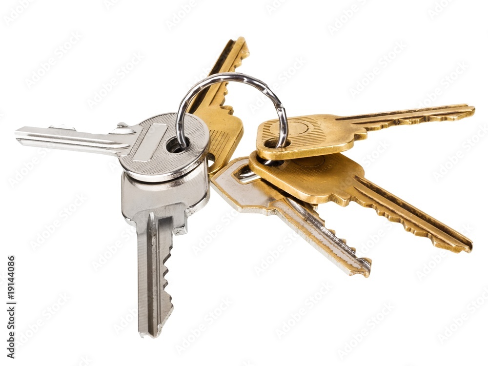 Bunch of keys isolated on white background Bunch of keys isolated on white background