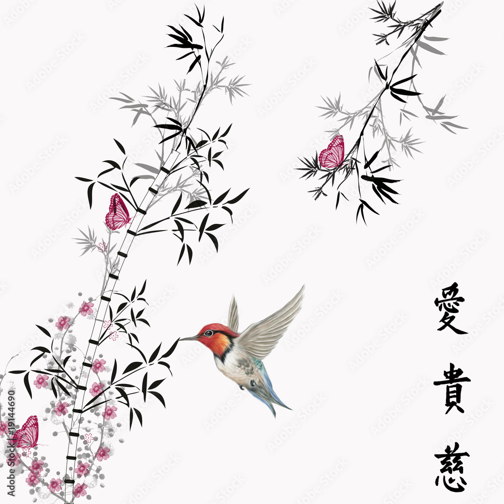 Bambus bamboo Vogel Bambus bamboo Vogel