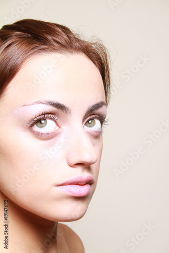 Close up portrait of a young beautiful woman