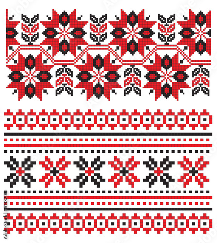ukrainian embroidery pattern elements