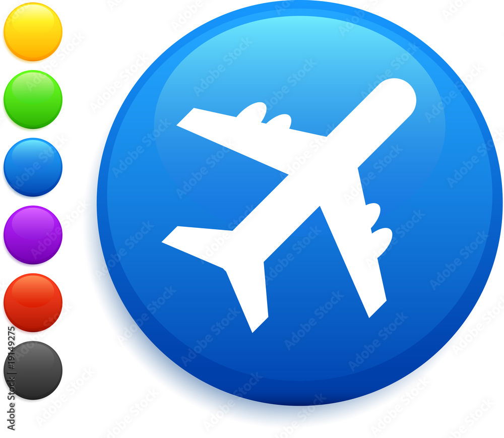 plane icon on round internet button plane icon on round internet button