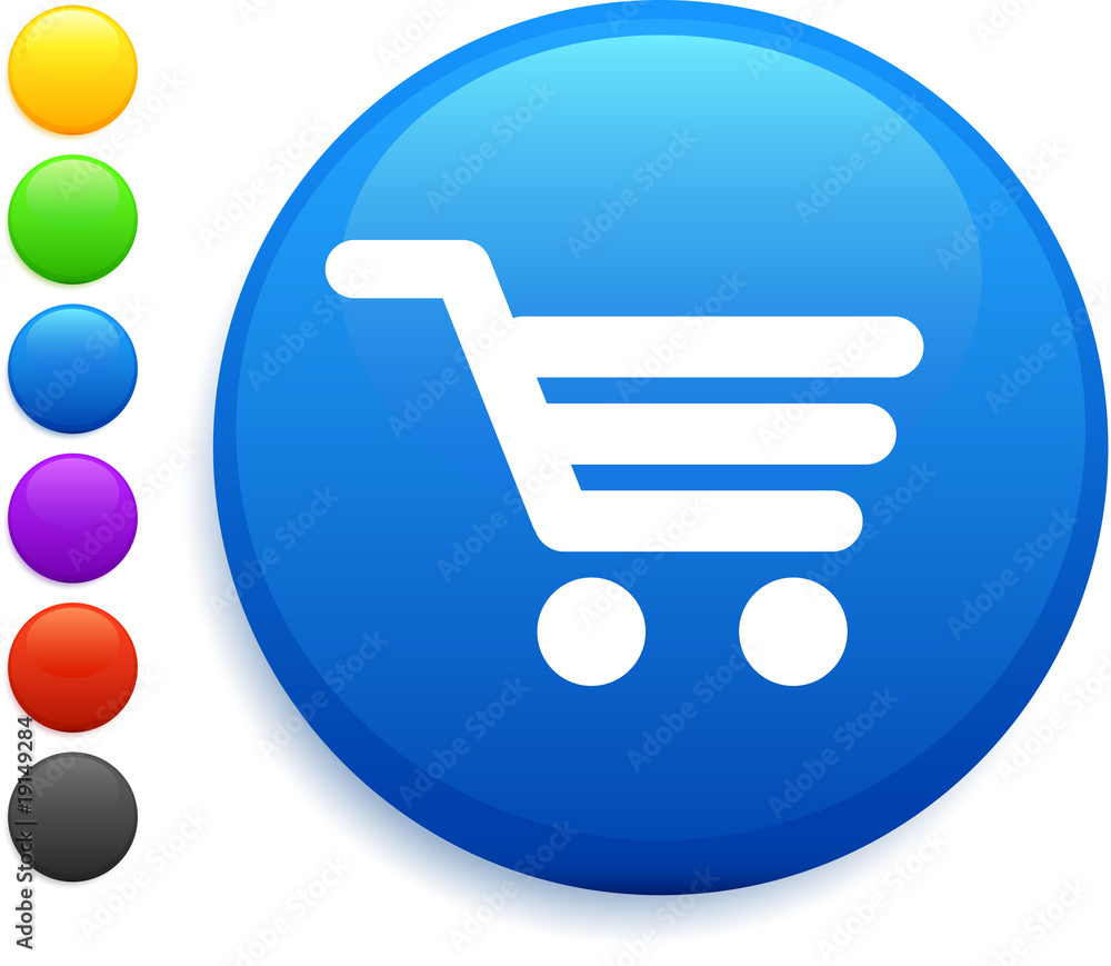 cart icon on round internet button cart icon on round internet button