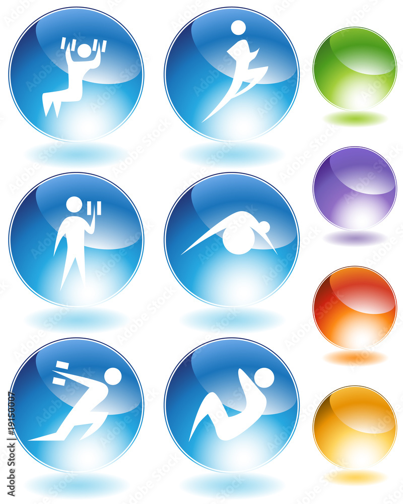 Exercise Crystal Icon Set Exercise Crystal Icon Set