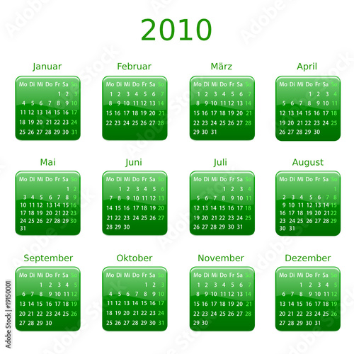 Kalender 2010 grün