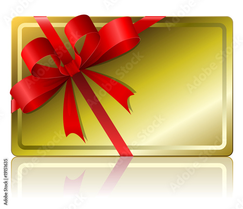 Blank gift card isolated on white background .