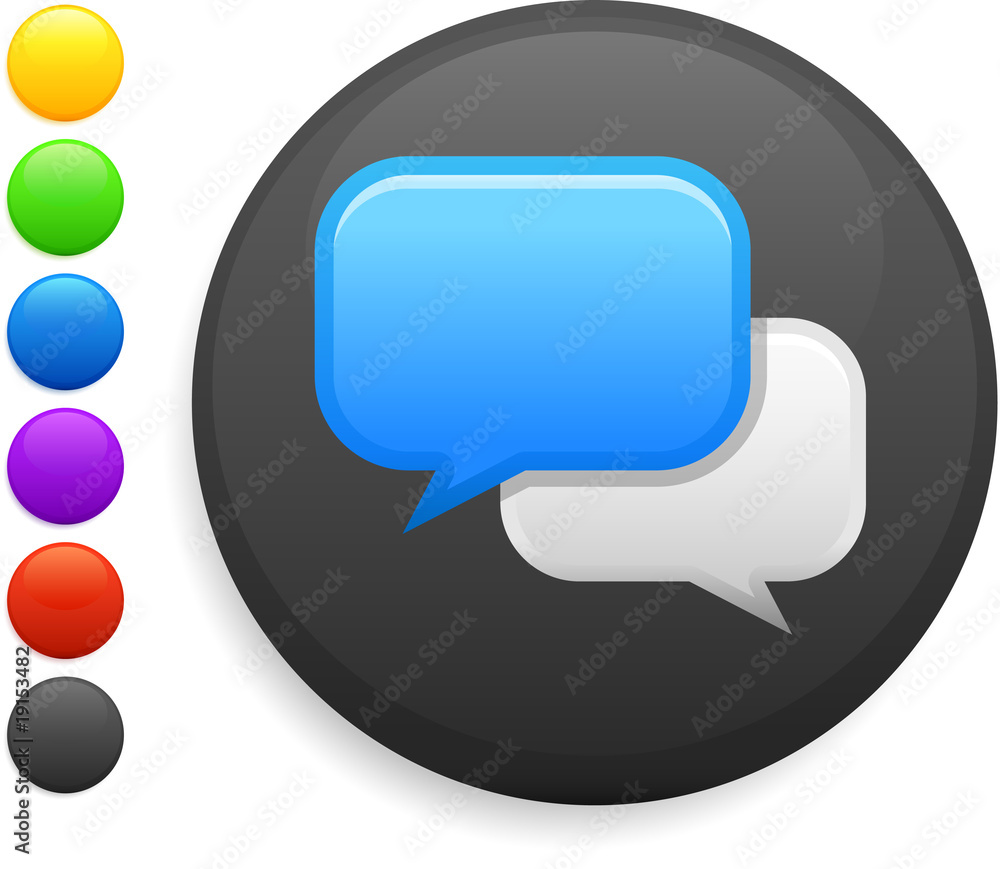 internet chat icon on round internet button internet chat icon on round internet button