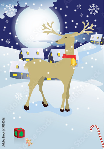 christmas town, vector illustration