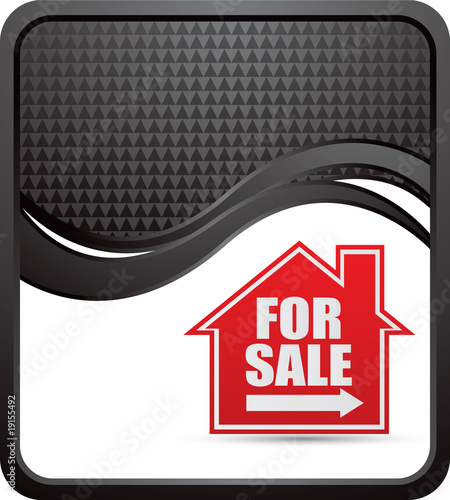 for sale sign black checkered wave