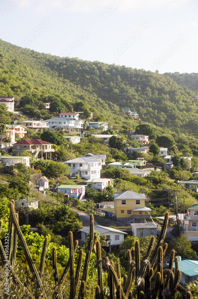 residential neighborhood on mountain bequia st. vincent