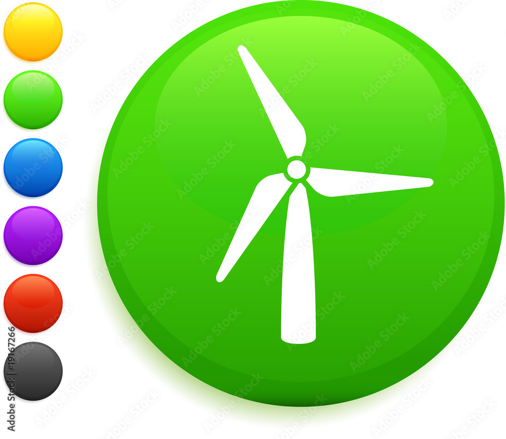 wind turbine icon on round internet button wind turbine icon on round internet button