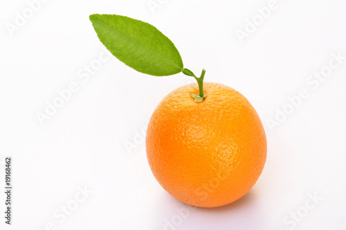 Fresh orange on white