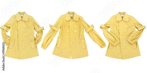 woman yellow coat isolated photo