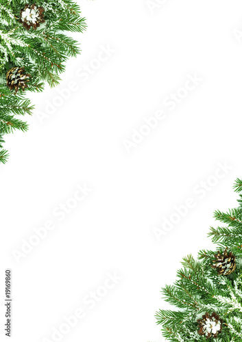 Wallpaper Mural Christmas framework with snow and cones Torontodigital.ca