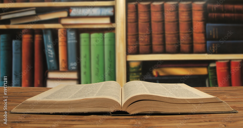 Naklejka premium opened textbook