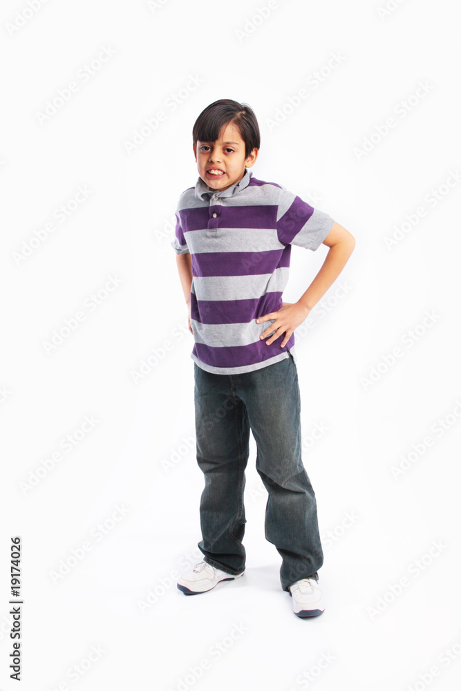Full body portrait of boy standing isolated Full body portrait of boy standing isolated