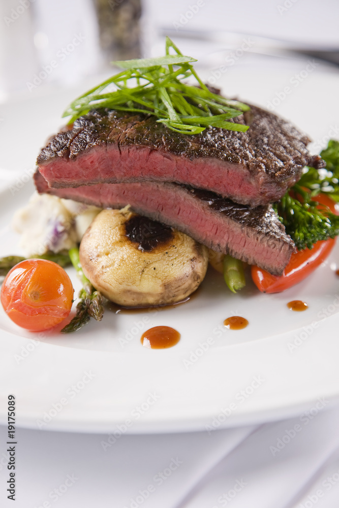 Steak with mushrooms and potato bake Steak with mushrooms and potato bake