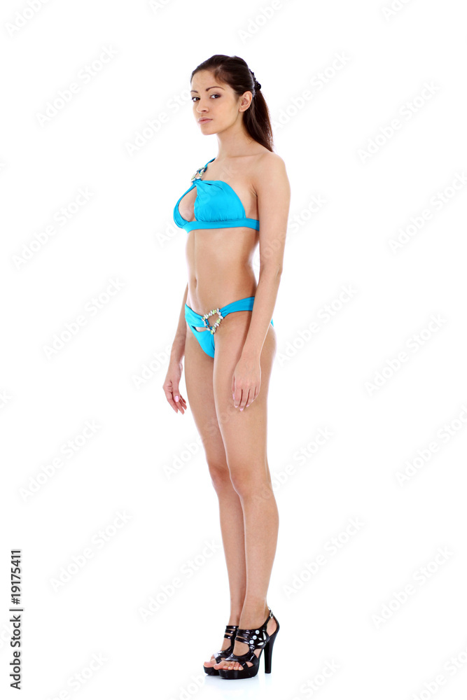 young woman in bikini, isolated on white background young woman in bikini, isolated on white background