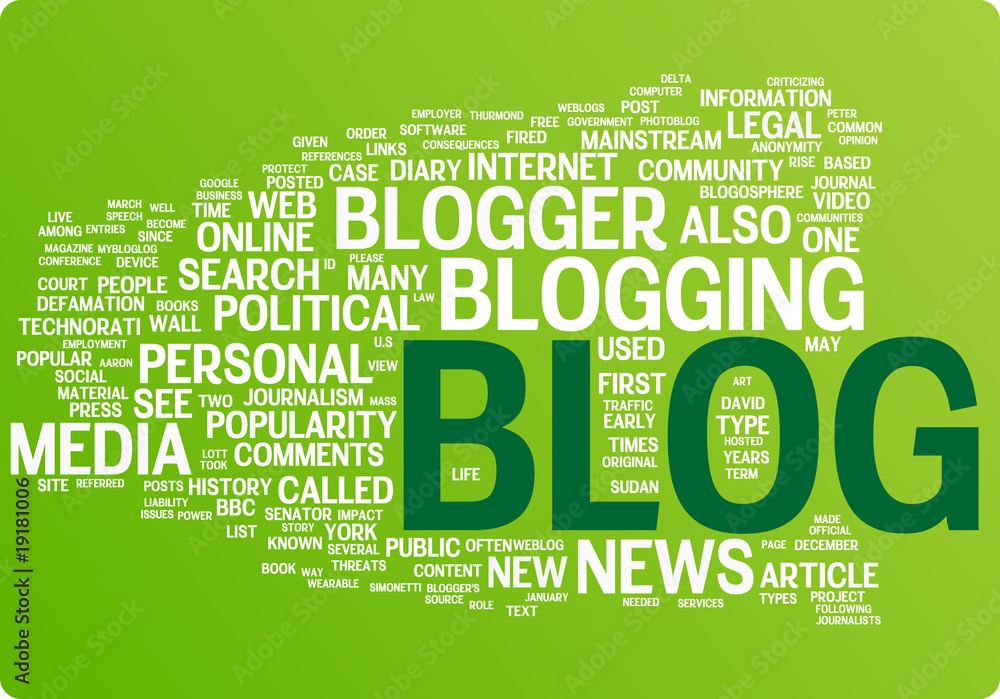 Fototapeta premium Blog word cloud illustration