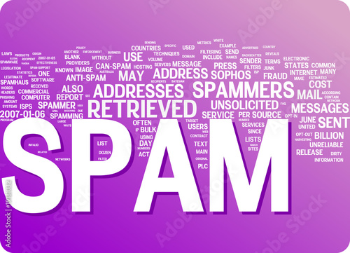 Spam word cloud illustration