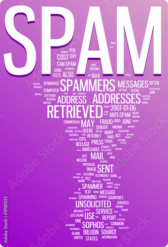 Spam word cloud illustration