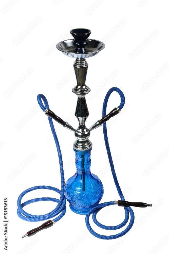 blue Hookah on the white background. (isolated) blue Hookah on the white background. (isolated)