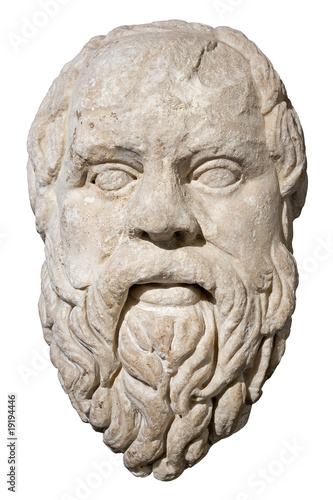 Stone head of the greek philosopher Socrates