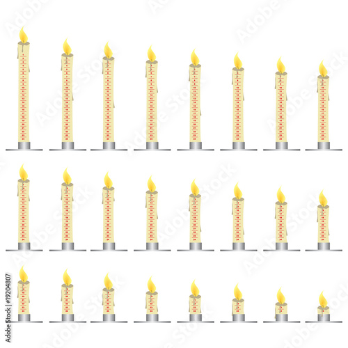 Kerze als Adventskalender (1. - 24. Dezember)