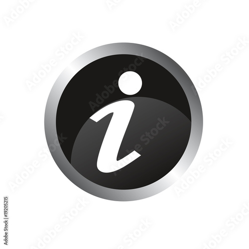 Icone info - Informations picto noir metal