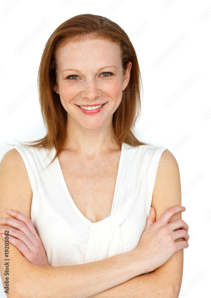 Assertive businesswoman with folded arms Assertive businesswoman with folded arms