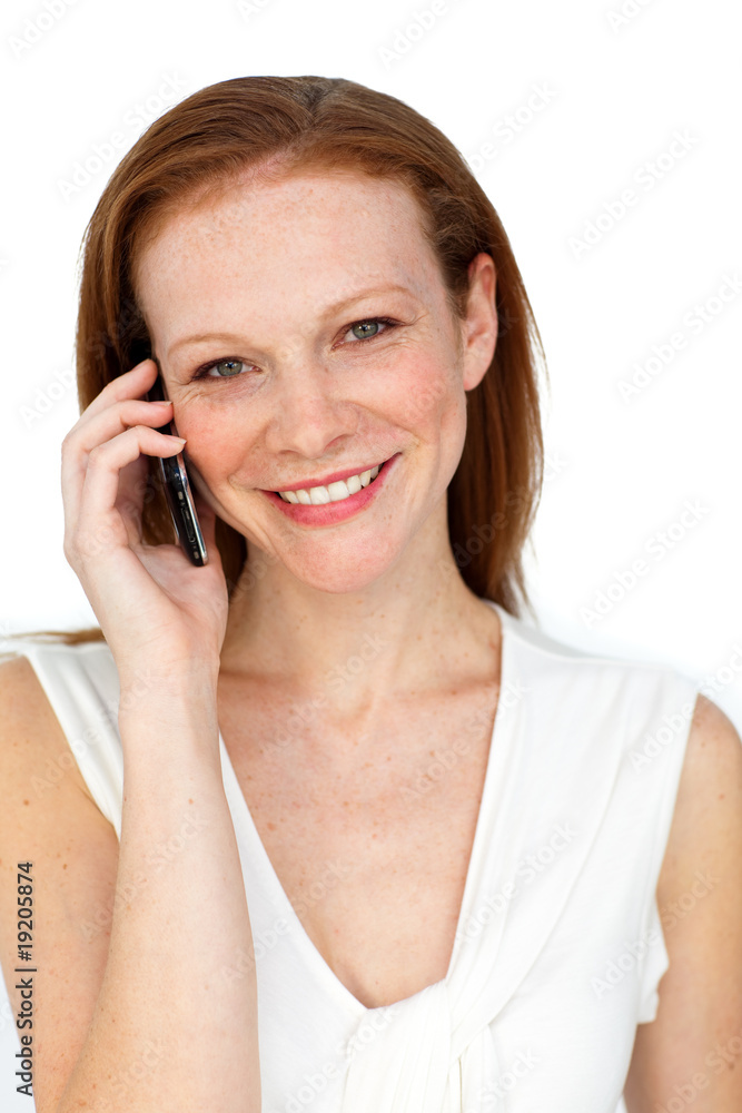 Sophisticated businesswoman on phone Sophisticated businesswoman on phone