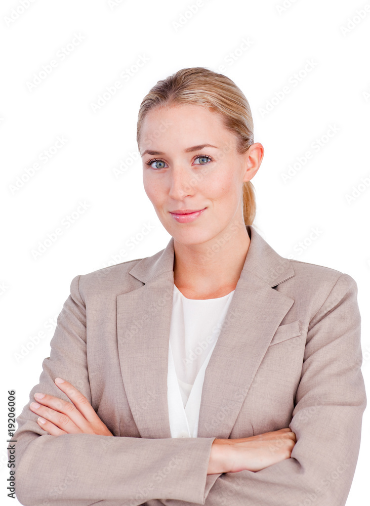 Confident female executive with folded arms Confident female executive with folded arms
