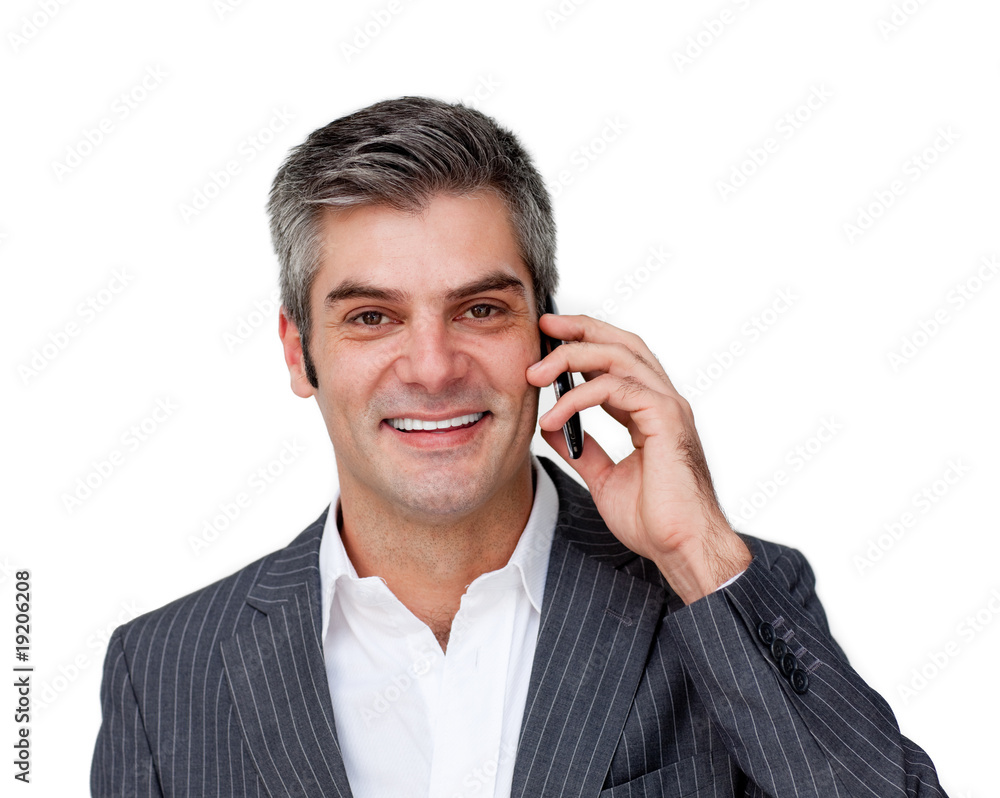 Elegant male executive on phone