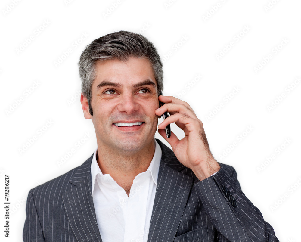 Charming male executive on phone Charming male executive on phone