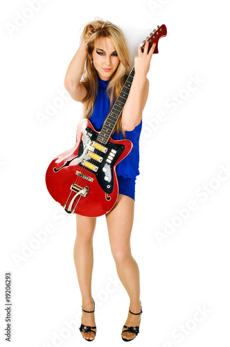 Blond girl with guitar