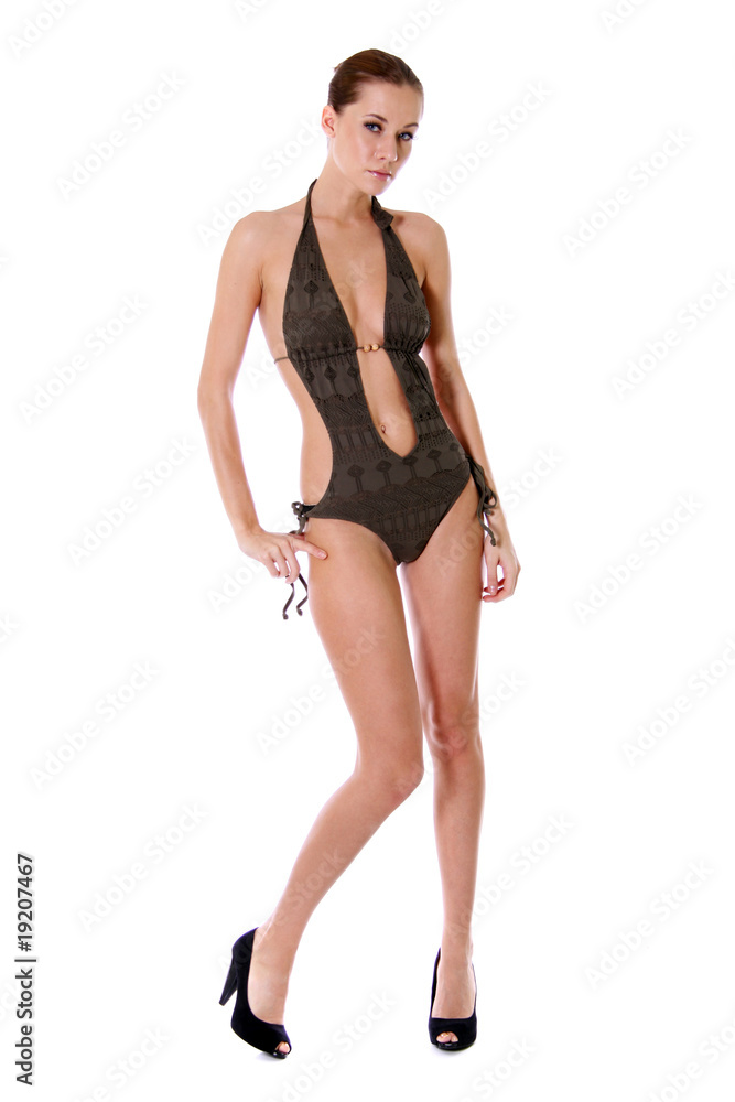 young woman in bikini, isolated on white background young woman in bikini, isolated on white background