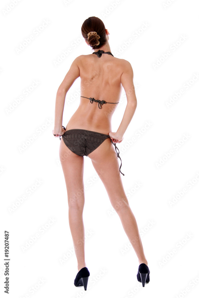 young woman in bikini, isolated on white background young woman in bikini, isolated on white background