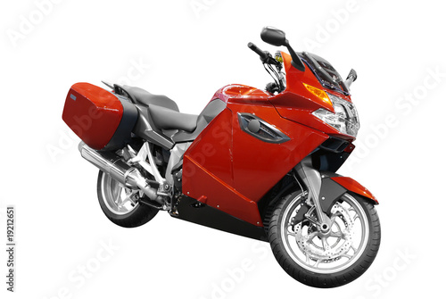 red motorbike isolated