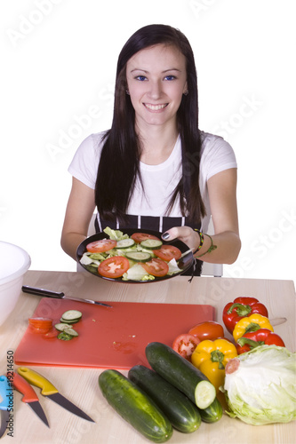 Cute Teenager Preparing Food
