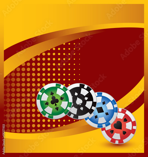 casino chip orange halftone background