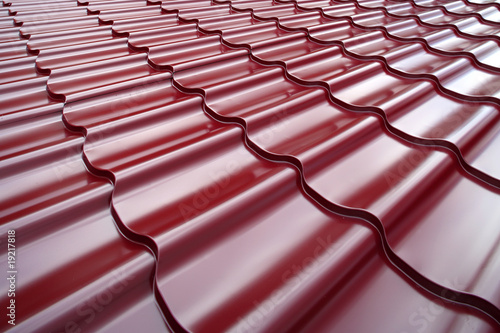 Steel roof painted in red color.