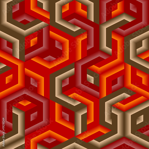 Retro vivid seamless hexagon background