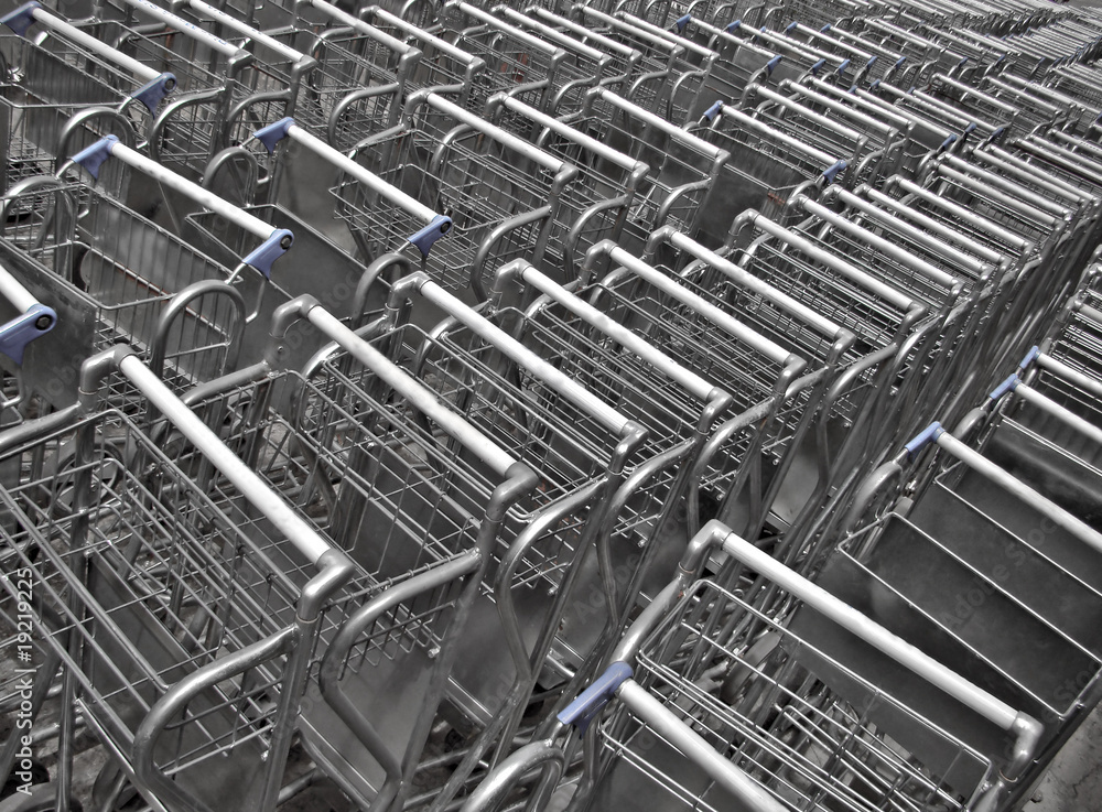 Stacked shopping carts Stacked shopping carts