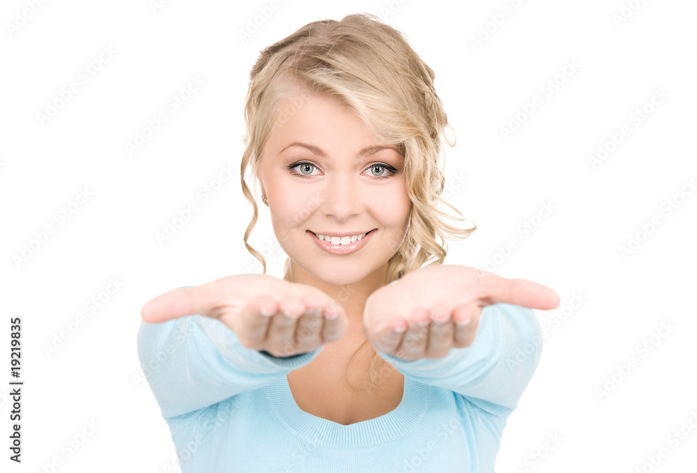 Fototapeta premium woman showing palms