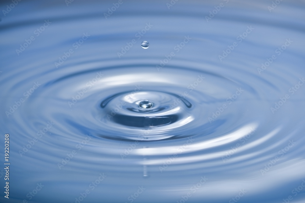 Blue water drop and splash. Blue water drop and splash.