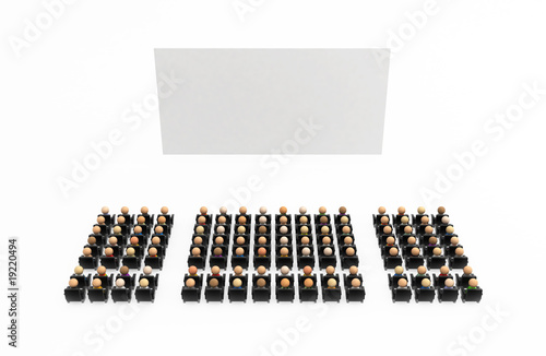 Cartoon Crowd, Movie Theater Front