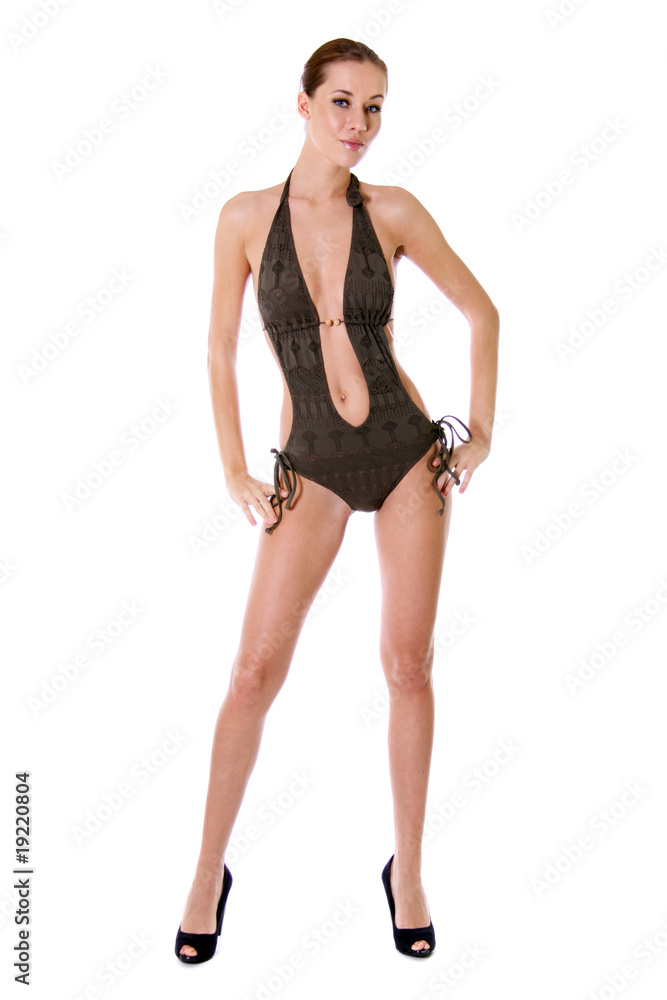 young woman in bikini, isolated on white background young woman in bikini, isolated on white background