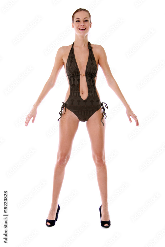 young woman in bikini, isolated on white background young woman in bikini, isolated on white background